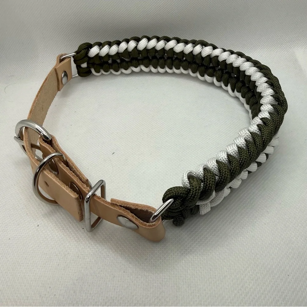 Handmade Leather and Paracord Dog Collar